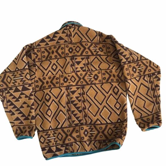 Patagonia Synchilla Montana Siete Brown Bear Snap-T Fleece Pullover Mens S Vtg - Picture 4 of 10
